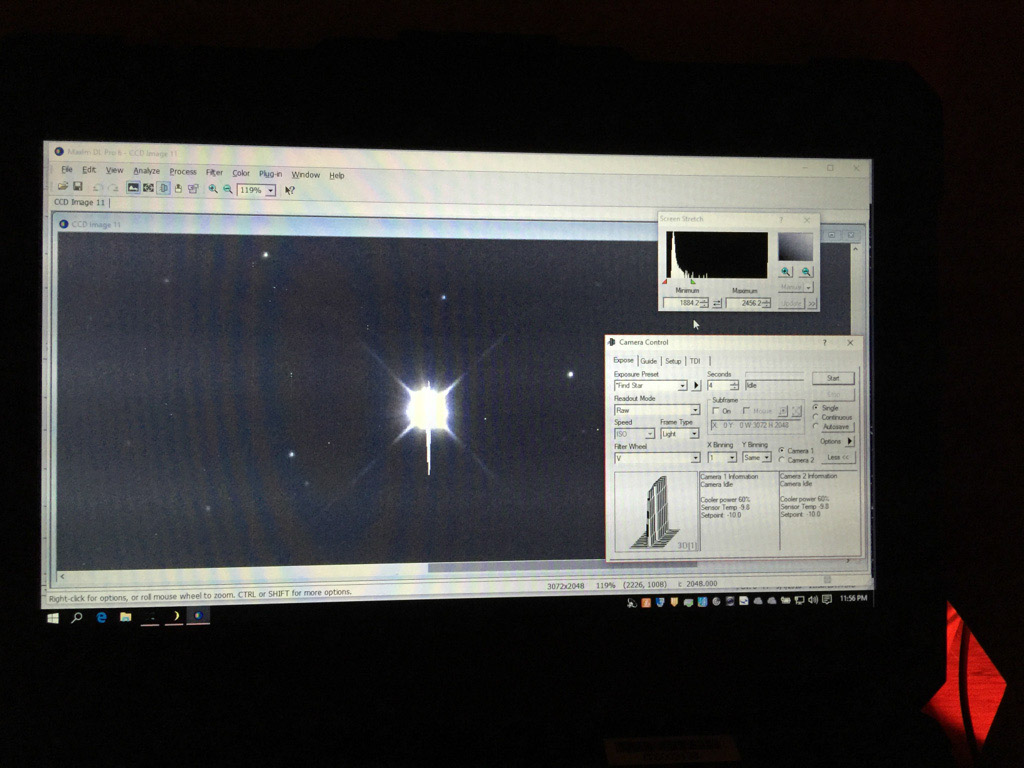 Altair being imaged at perfect focus