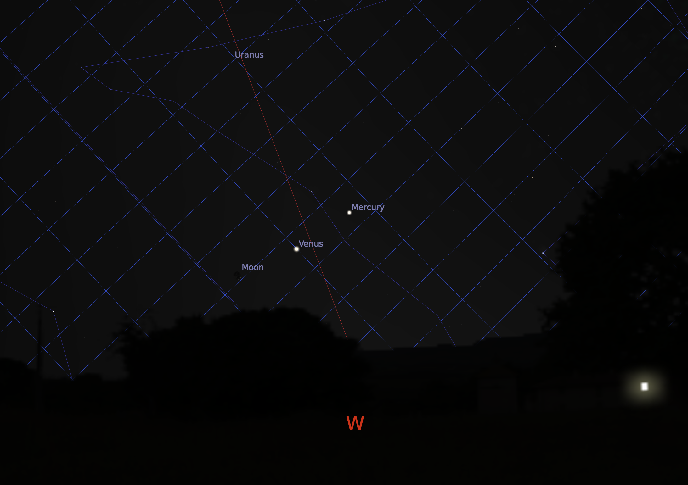 March 18th 2018 looking west right after sunset.