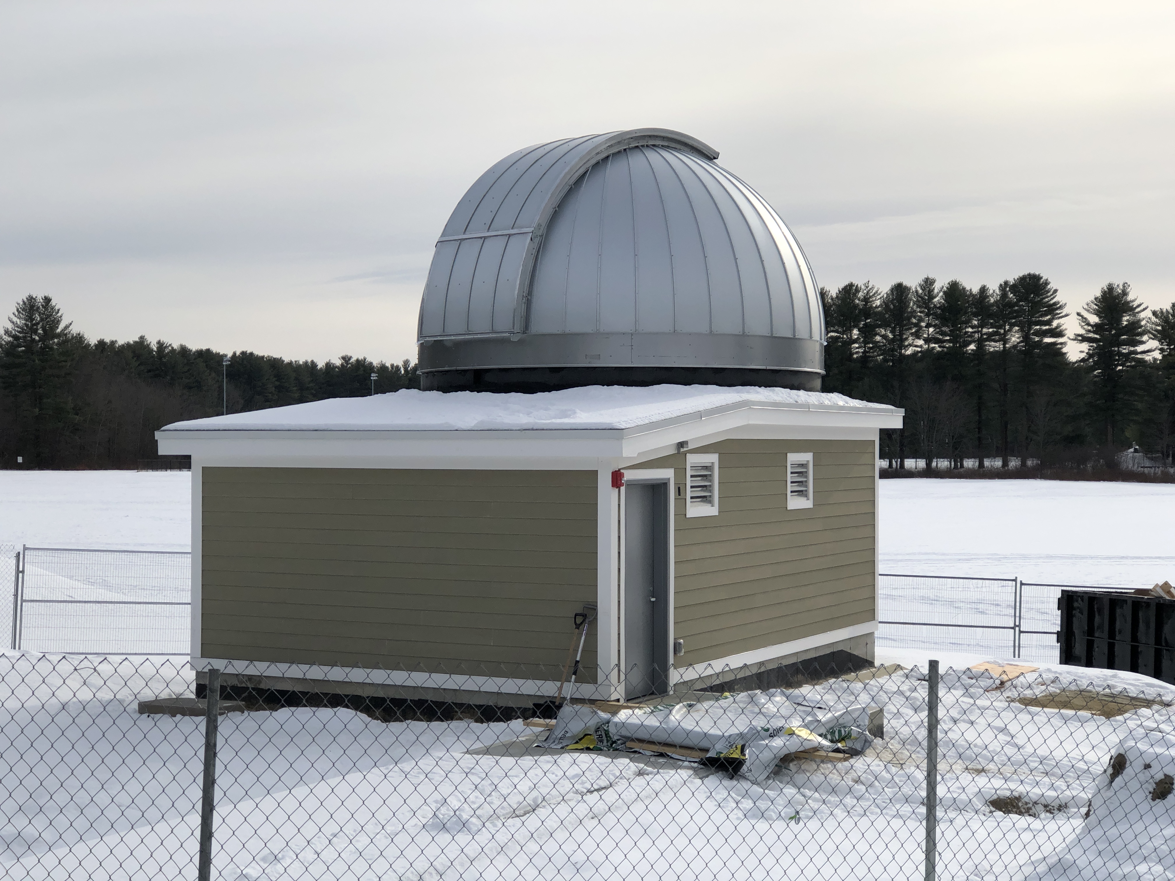 Roof is complete. Dome is complete. Door has been installed. 