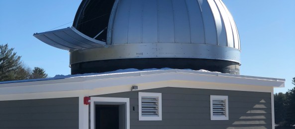 Exterior view with the lower shutter open and the dome rotated to point north.