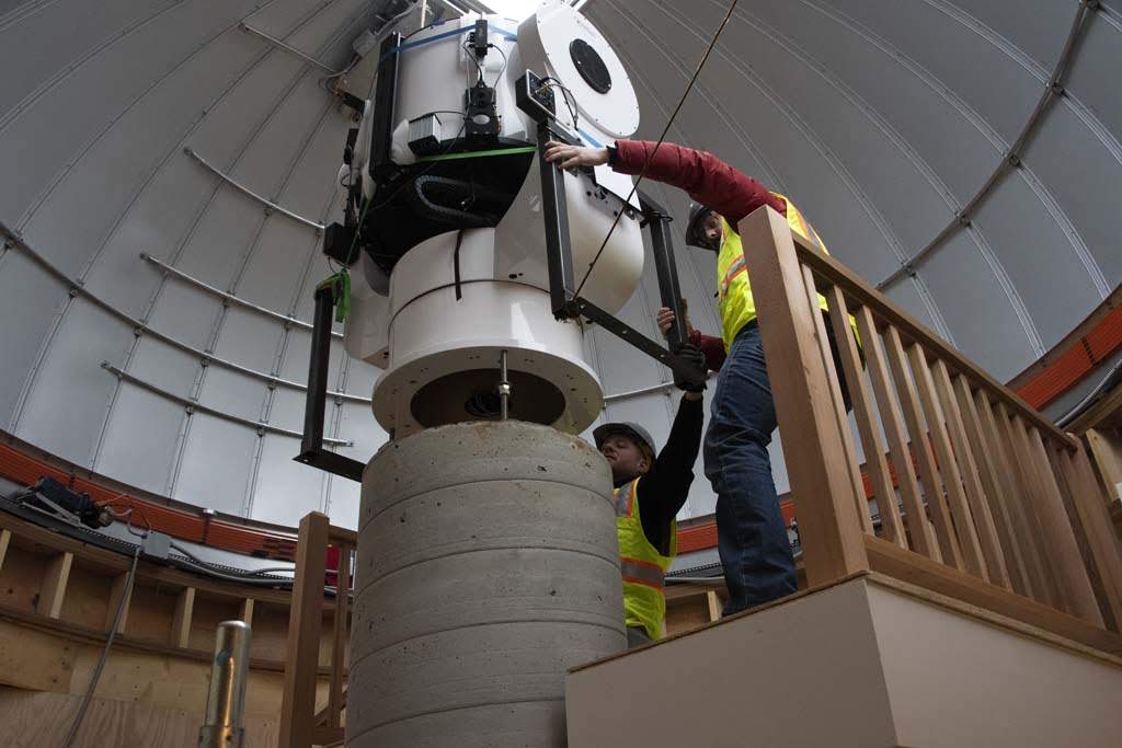 lowered within the dome